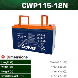 Акумулатор карбонов AGM 115ah LONG