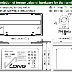 Акумулатор карбонов AGM 115ah LONG
