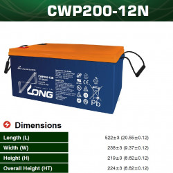 Акумулатор карбонов AGM 200ah LONG