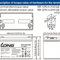 Акумулатор WPL AGM 100ah LONG