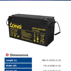 Акумулатор WPL AGM 150ah LONG