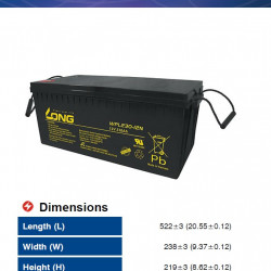 Акумулатор WPL AGM 230ah LONG