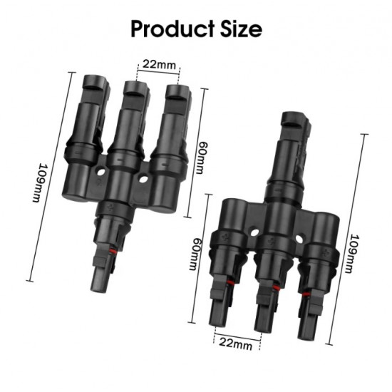 Комплект конектори MC4 - Y-branch 3в1 за паралелно свързване на соларни панели